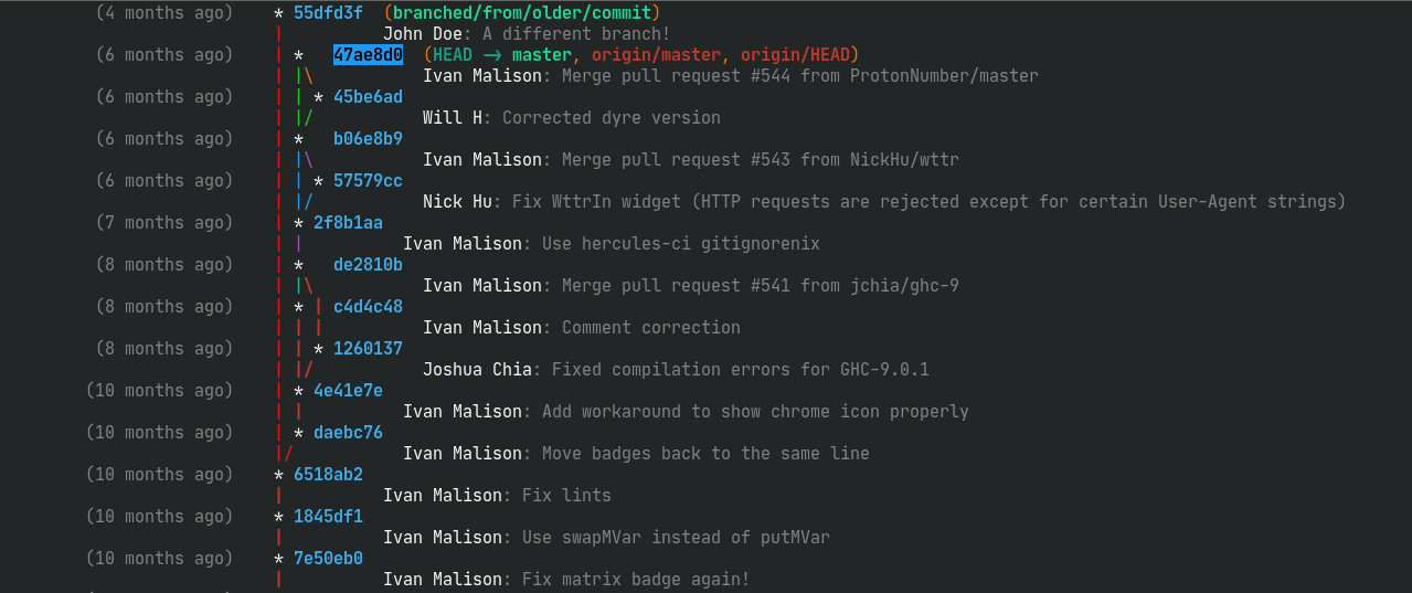 GitKraken-style commit graphing